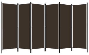 6-panelový paraván hnedý 300x180 cm