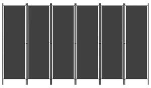 6-panelový paraván čierny 300x180 cm