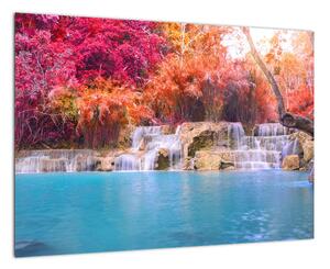 Obraz vodopádu a farebné prírody (Obraz 60x40cm)
