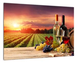 Obraz - víno a vinice pri západe slnka (Obraz 60x40cm)