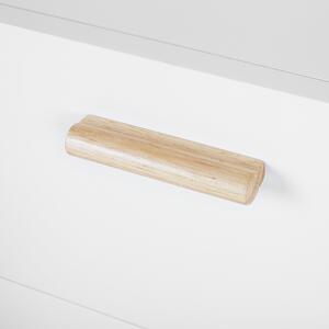 Príborník biela MDF doska dubové drevo 70 x 160 x 42 cm Retro minimalistický S nohami z bukového dreva Veľa úložného priestoru Elegantné obývacia izba