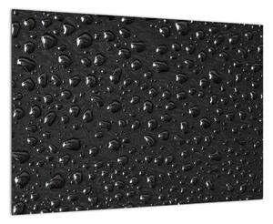 Obraz kvapiek na čiernom povrchu (Obraz 60x40cm)