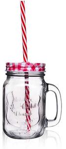 Orion Straw poháre so slamkou a uchom 450 ml