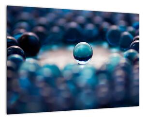 Obraz modré sklenené guľôčky (Obraz 60x40cm)