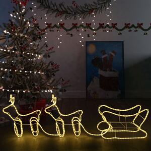 Vianočná vonkajšia dekorácia so sobmi a saňami 576 LED diód