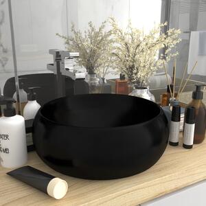 Luxusné umývadlo, okrúhle, matné čierne 40x15 cm, keramika