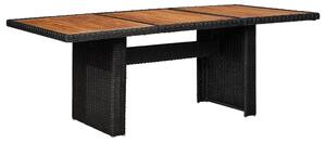Záhradný jedálenský stôl, čierny 200x100x74 cm, polyratan