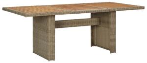 Záhradný jedálenský stôl, hnedý 200x100x74 cm, polyratan