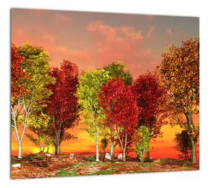 Obraz prírody - farebné stromy (Obraz 30x30cm)