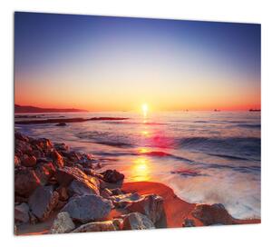 Moderný obraz - západ slnka nad morom (Obraz 30x30cm)