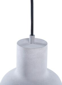 Závesná lampa sivý betón 3-plameň s odtieňmi v tvare zvona pre priemyselný vzhľad jedálenského stola