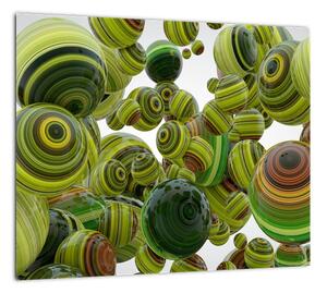 Abstraktný obraz - zelené gule (Obraz 30x30cm)