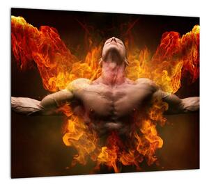 Obraz muža v ohni (Obraz 30x30cm)