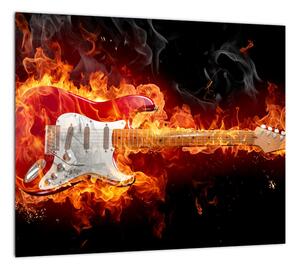 Obraz - gitara v ohni (Obraz 30x30cm)