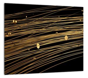 Abstraktný obraz zlatých vlákien (Obraz 30x30cm)