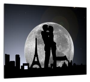 Silueta zamilovaného páru - moderný obraz (Obraz 30x30cm)