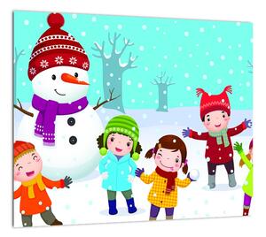 Obraz detí na snehu (Obraz 30x30cm)