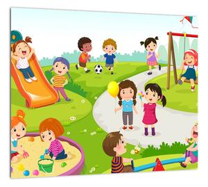 Detský obraz - deti na ihrisku (Obraz 30x30cm)