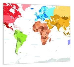 Obraz - farebná mapa sveta (Obraz 30x30cm)