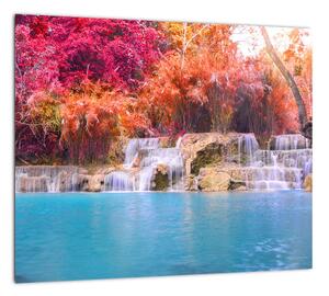 Obraz vodopádu a farebné prírody (Obraz 30x30cm)
