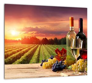 Obraz - víno a vinice pri západe slnka (Obraz 30x30cm)