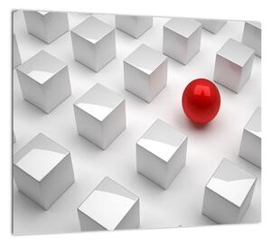 Obraz červené gule medzi kockami (Obraz 30x30cm)