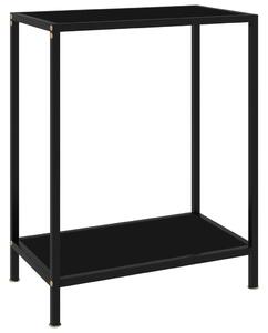 Konzolový stolík, čierny 60x35x75 cm, tvrdené sklo