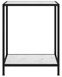Konzolový stolík, biely 60x35x75 cm, tvrdené sklo