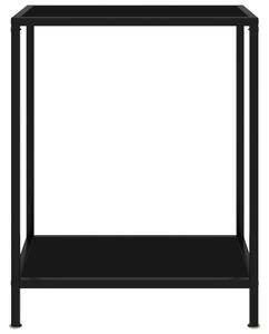Konzolový stolík, čierny 60x35x75 cm, tvrdené sklo