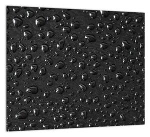 Obraz kvapiek na čiernom povrchu (Obraz 30x30cm)