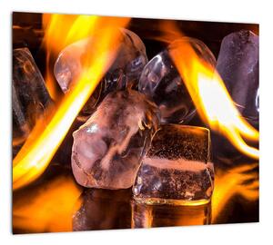 Obraz ľadových kociek v ohni (Obraz 30x30cm)