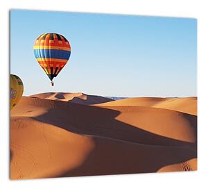 Obraz - teplovzdušné balóny v púšti (Obraz 30x30cm)
