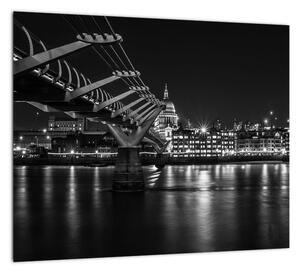 Čiernobiely obraz mosta (Obraz 30x30cm)