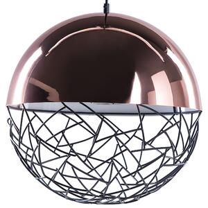 Závesná lampa medená čierna oceľ geometrický okrúhly tvar tienidlo na 1 žiarovku moderný štýl obývačka jedáleň