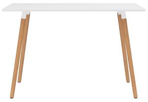Jedálenský stôl, biely 120x60x75 cm, kov