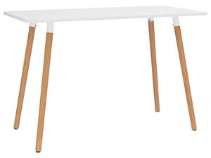 Jedálenský stôl, biely 120x60x75 cm, kov