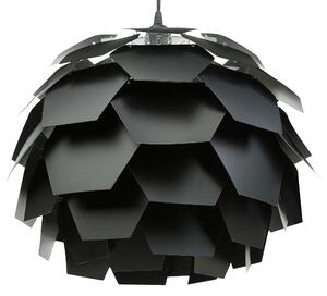 Závesná lampa čierna syntetický materiál okrúhle tienidlo tvar borovicovej šišky na strop moderný škandinávsky štýl obývačka detská izba
