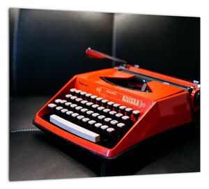 Obraz červeného písacieho stroja (Obraz 30x30cm)