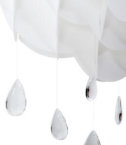 Závesná lampa v tvare bieleho mraku s krištáľovými kvapkami z akrylového skla Osvetlenie detskej izby Moderný dizajn