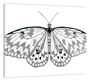 Čiernobiely motýľ (Obraz 30x30cm)