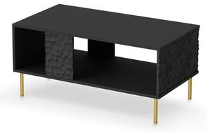 Konferenčný stolík BULLET, 92x43x50, čierna/zlatá