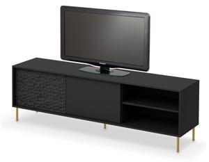 TV stolík PETYR, 180x58x41, čierna/zlatá