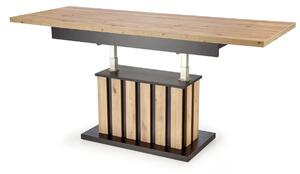 Rozkladací konferenčný stolík BAKY, 130-170x65-82x65, dub artisan/čierna