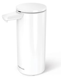 Biely bezdotykový kovový dávkovač mydla 414 ml – simplehuman