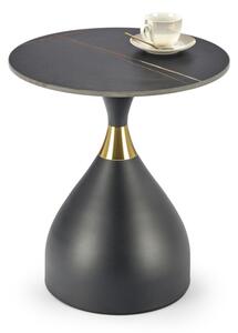 Konferenčný stolík SCALITA, 50x57x50, čierny mramor/čierna/zlatá