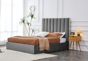 Čalúnená posteľ PLAZA, 160x200, popol/strieborná