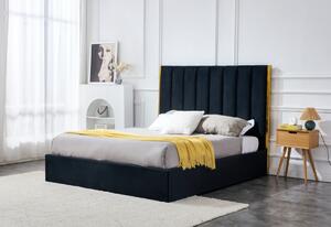 Čalúnená posteľ PLAZA, 160x200, čierna/zlatá