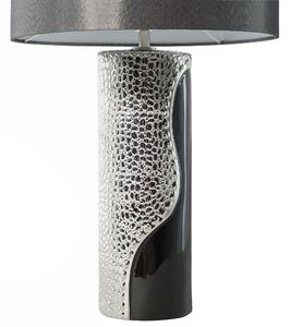 Stolná lampa z čierneho a strieborného porcelánového tienidla s čiernym káblom s vypínačom Moderný minimalistický očarujúce štýl