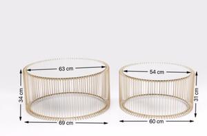Kare Design Konferenčný stolík Wire zlatý