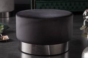 Dizajnová taburetka Modern Barock 55cm čierna strieborná